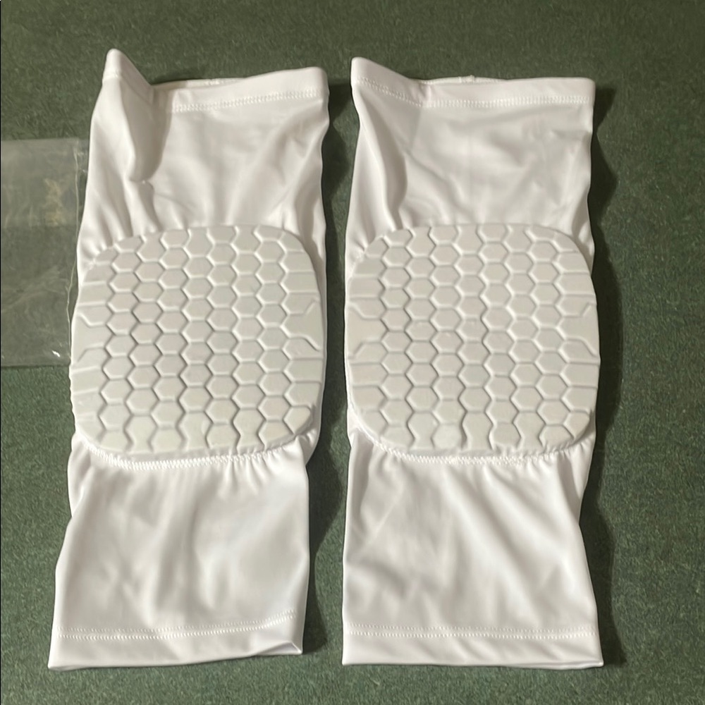 New White Padded Unisex Knee Sleeves for sports and workouts